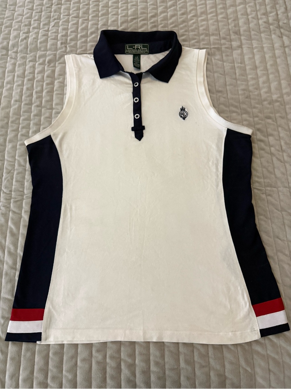 Lauren Ralph Lauren sleeveless golf polo top cotton - Size Large - Picture 2 of 6